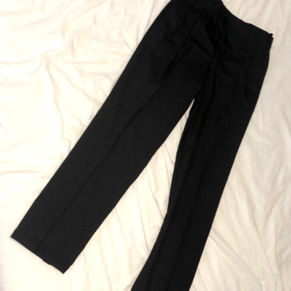 NEW Wall Street men’s 36 x36 poly wool Black Dress Pants Double Pleat Cuffed NWT